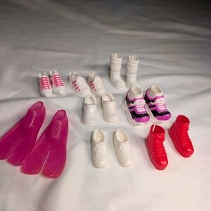 Lot Of 8 Mattel barbie Fashion Shoes, Boots, Swim Fins, My Scene Tennis Shoes